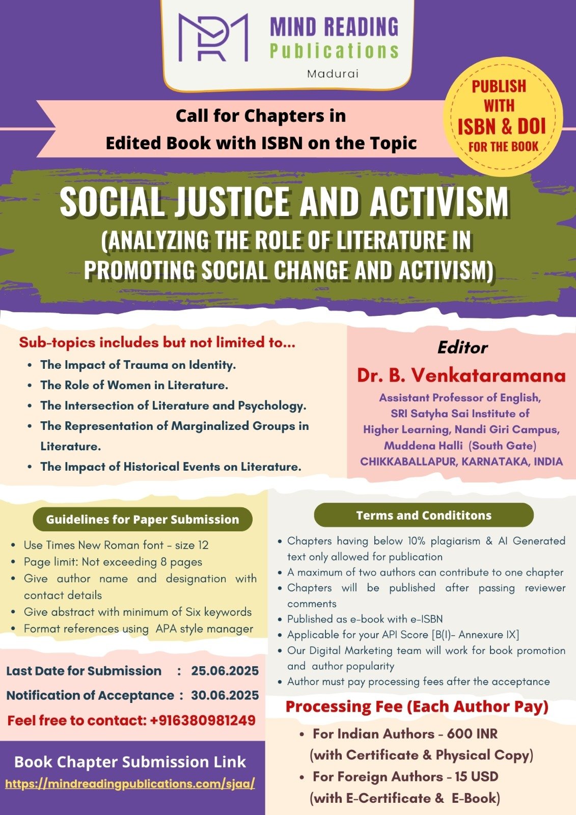 Call for Chapter on Social Justice and Activism